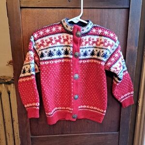 Little Nomad Norwich Vermont Size 6 Vintage Red White Blue Reindeer Sweater